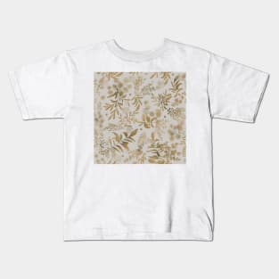 Lakeside garden, watercolor earth tones, grey Kids T-Shirt